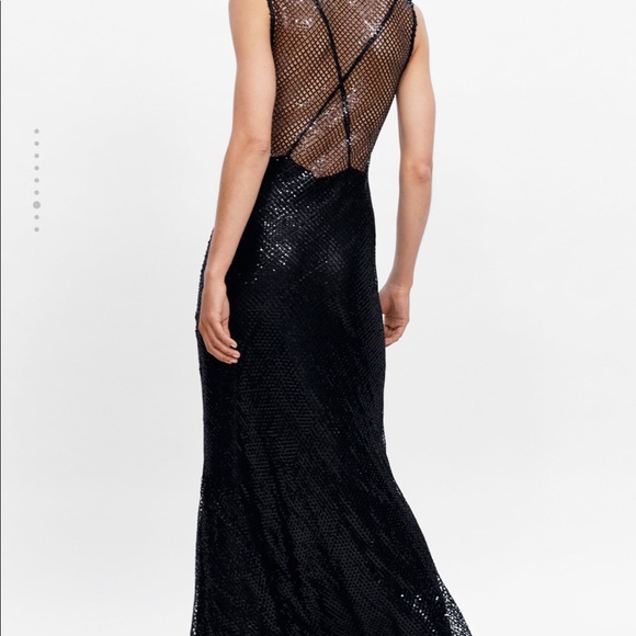 ISO ZARA Limited Edition Black Mesh Sequin Dress - Picture 6 of 6